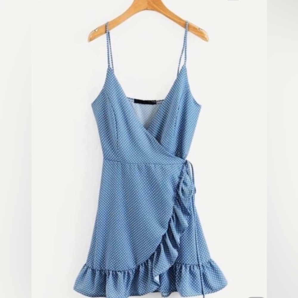 Blue Polka Dot Tie Dress